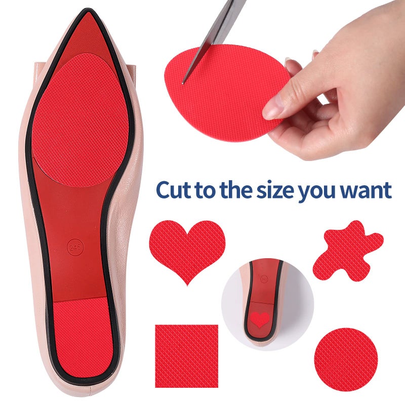 CZBYXA12 Red Bottom Shoe Sole Protector Compatible with Christian Louboutin Heels | Non-Slip Sole Pads for Shoes | Anti-Slip Grips for Shoe Bottom Repair, Protection & Traction(Red, 3.5""x2.5"" TF 6Pcs) - Image 3